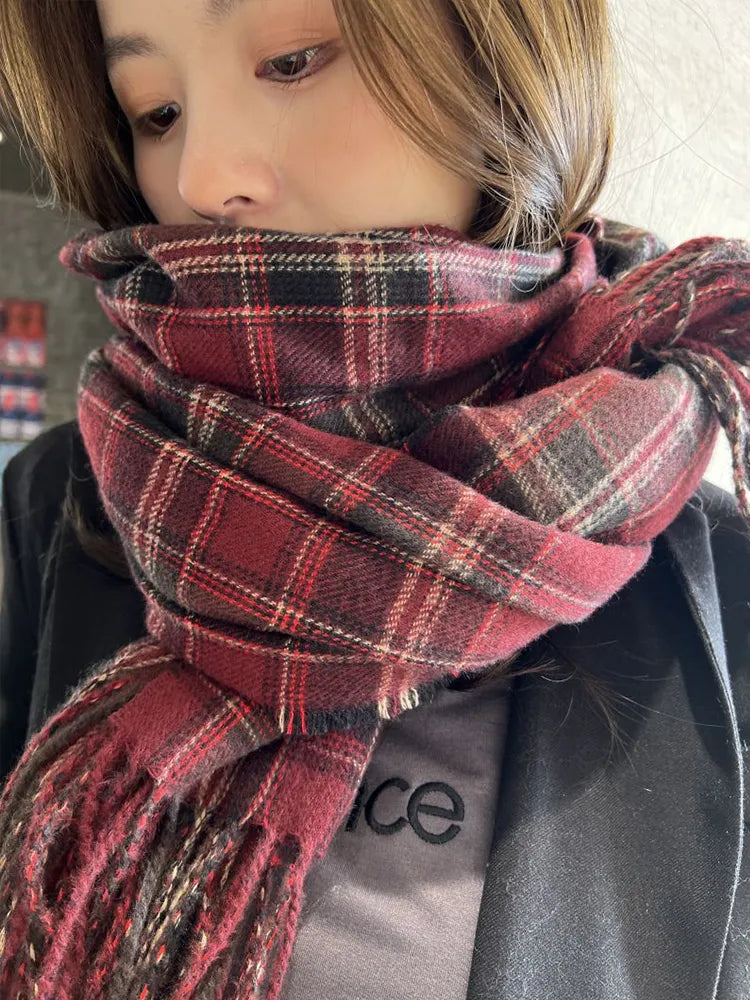 Vintage Plaid Cashmere Scarves