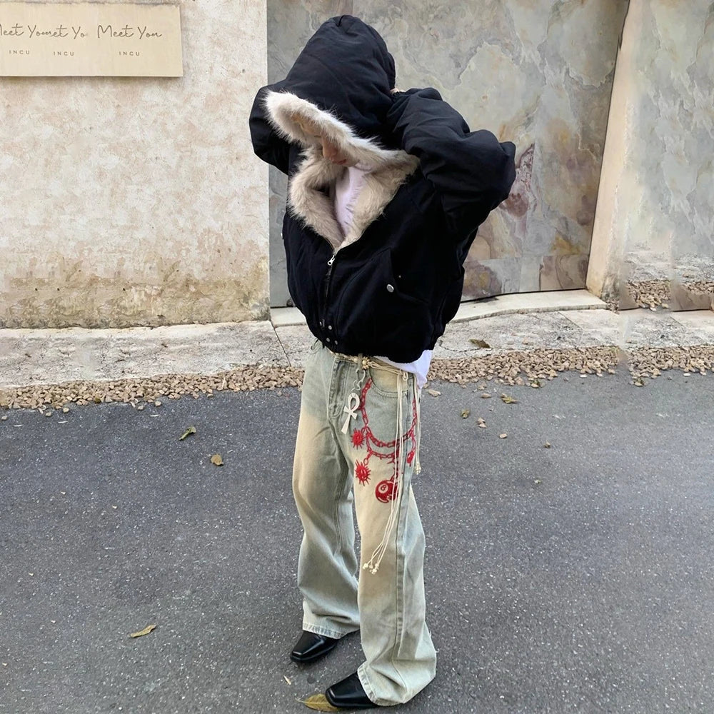 Streetwear Winter Cozy Heavy Plush Jacket