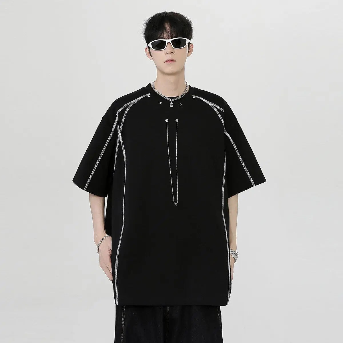 Streetwear Breathable American Black Short Sleeve T-Shirt