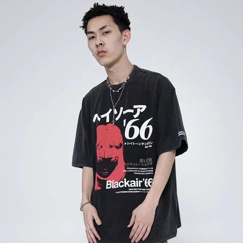 Unisex Japanese Kanji Print T-Shirt