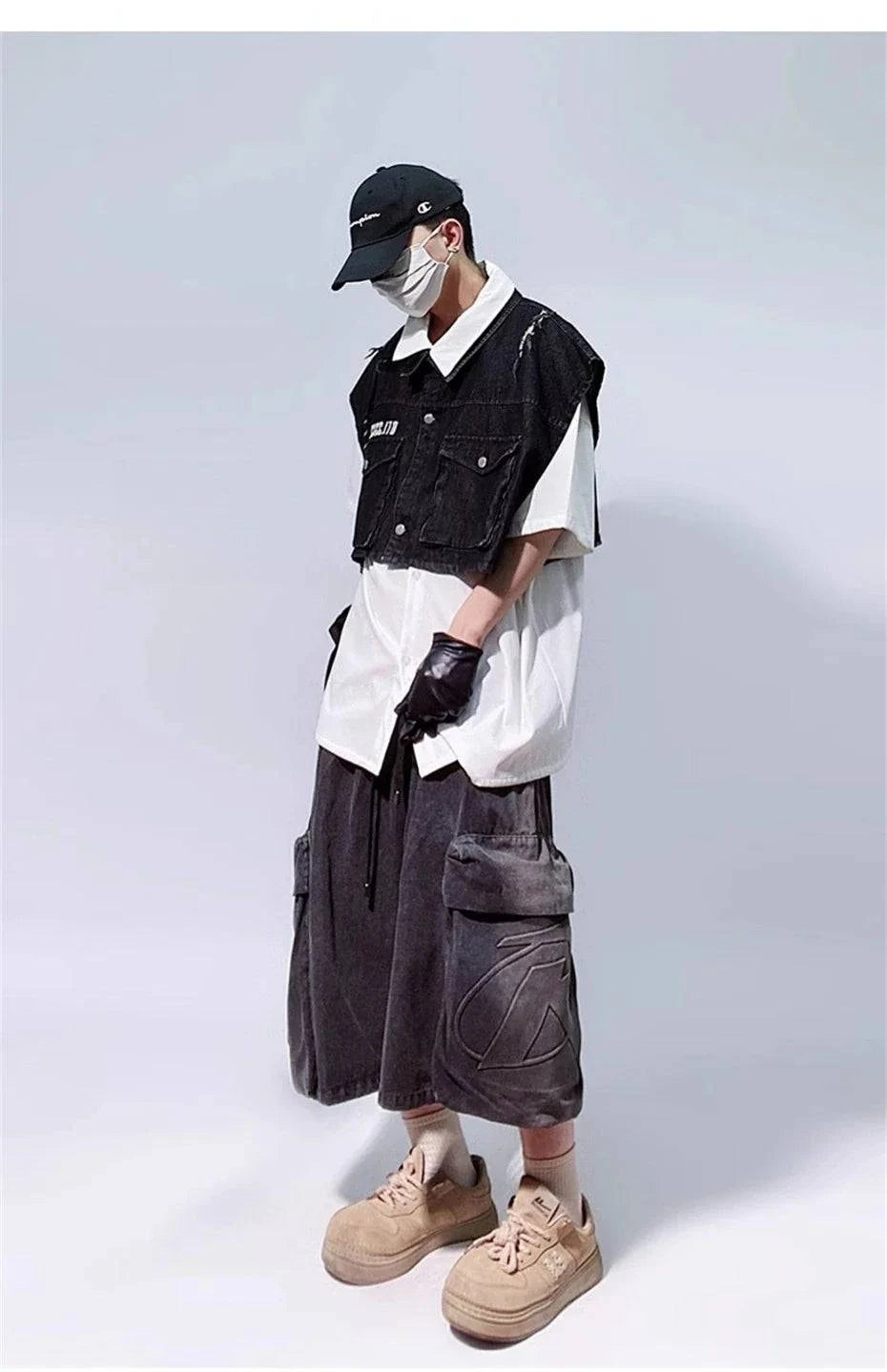 Retro Hip Hop Wide Leg Denim Jorts