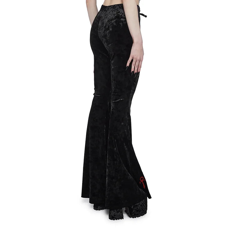 Velvet High Waist Flare Pants