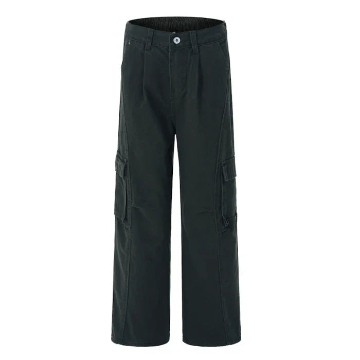 Chic Wide Leg Black Cargo Pants