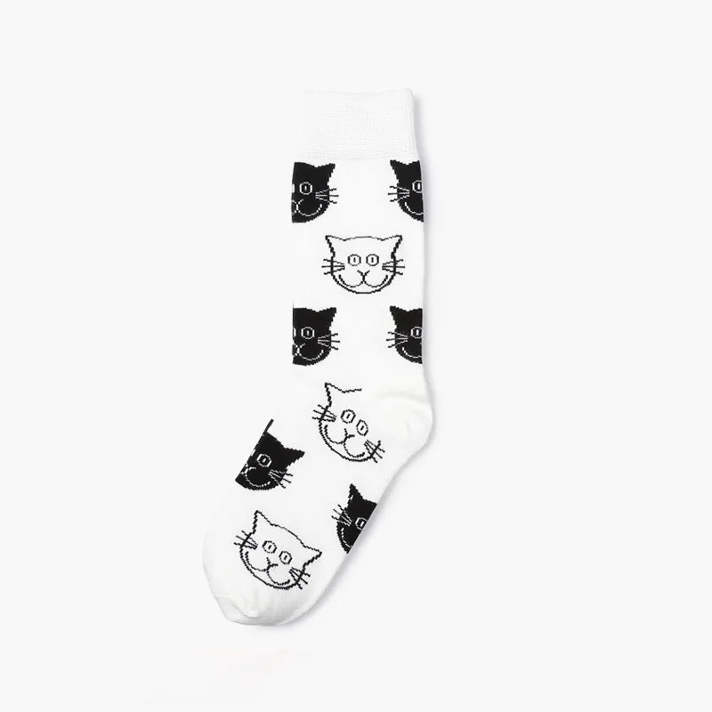 Cute Cartoon Cat Cotton Socks Women