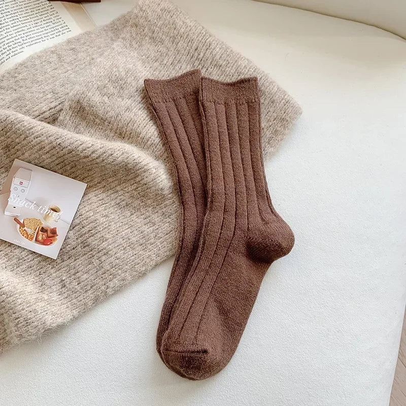 Cashmere Wool Solid Color Socks