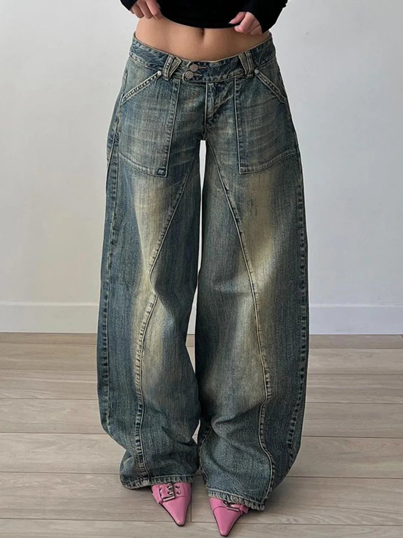 Vintage Grunge Loose Low Rise Jeans