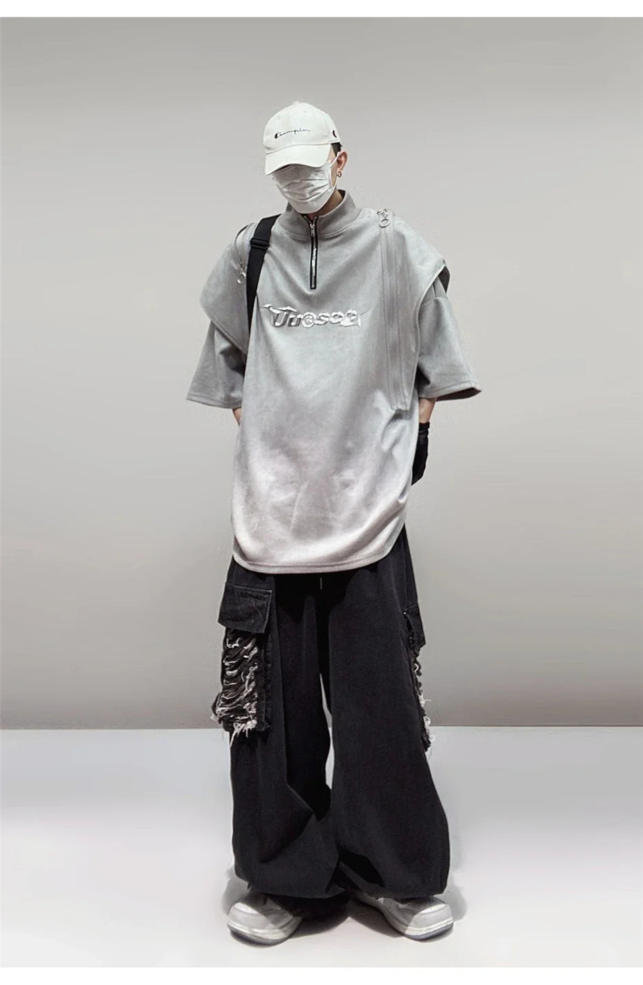 Men's Vintage Punk Zipper Polo T-Shirt
