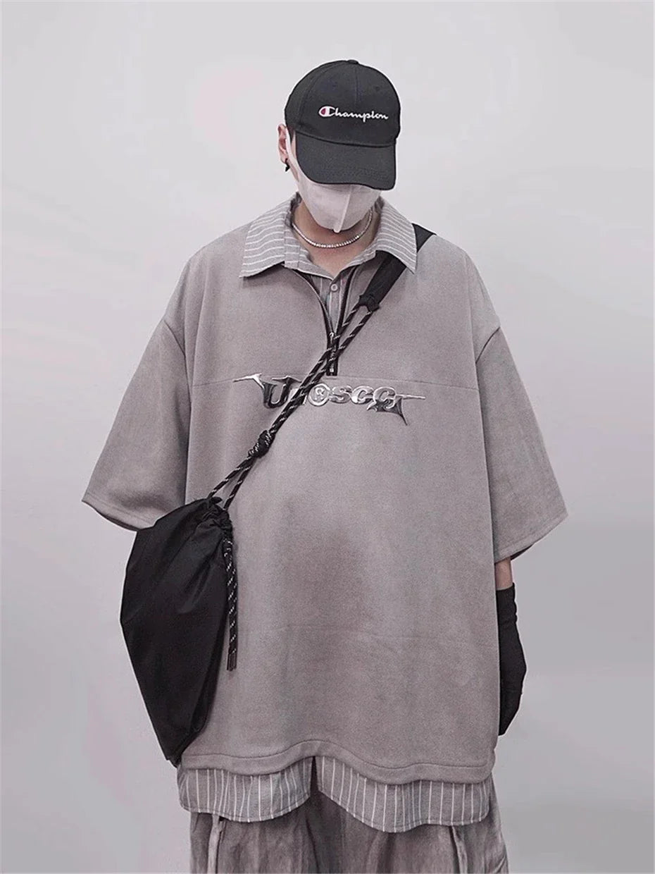 Punk Vintage Oversized Polo T-Shirt