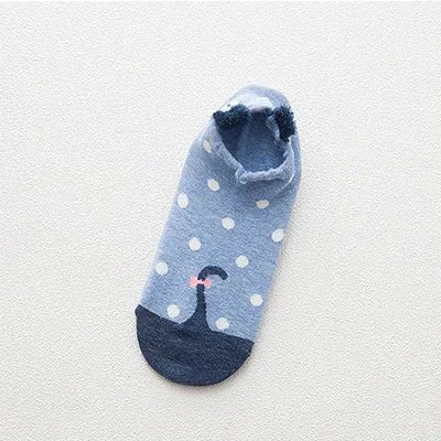 Cute Cartoon Animal Cotton Invisible School Socks
