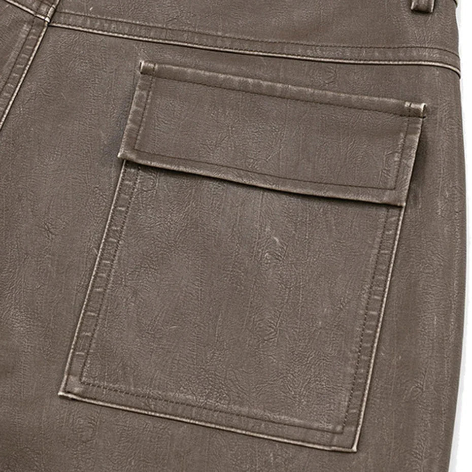 Big Pocket Patchwork Vintage Loose Shorts