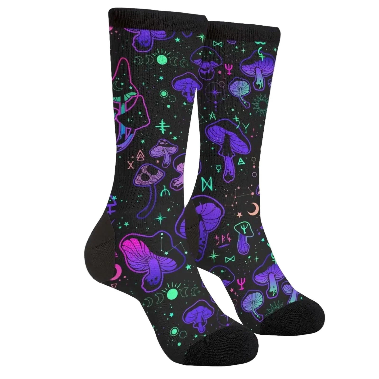 Funny Novelty Mushroom Crew School Socks