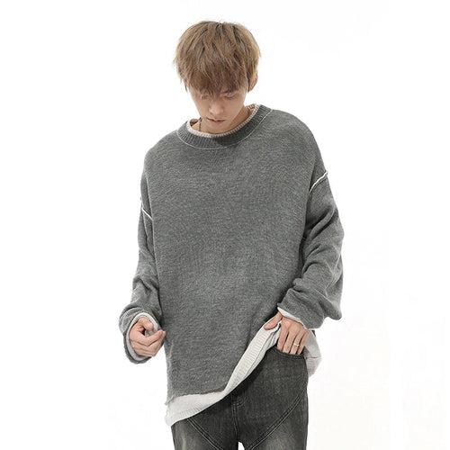 Sweatshirt met lange mouwen en ronde hals - Grijs / M