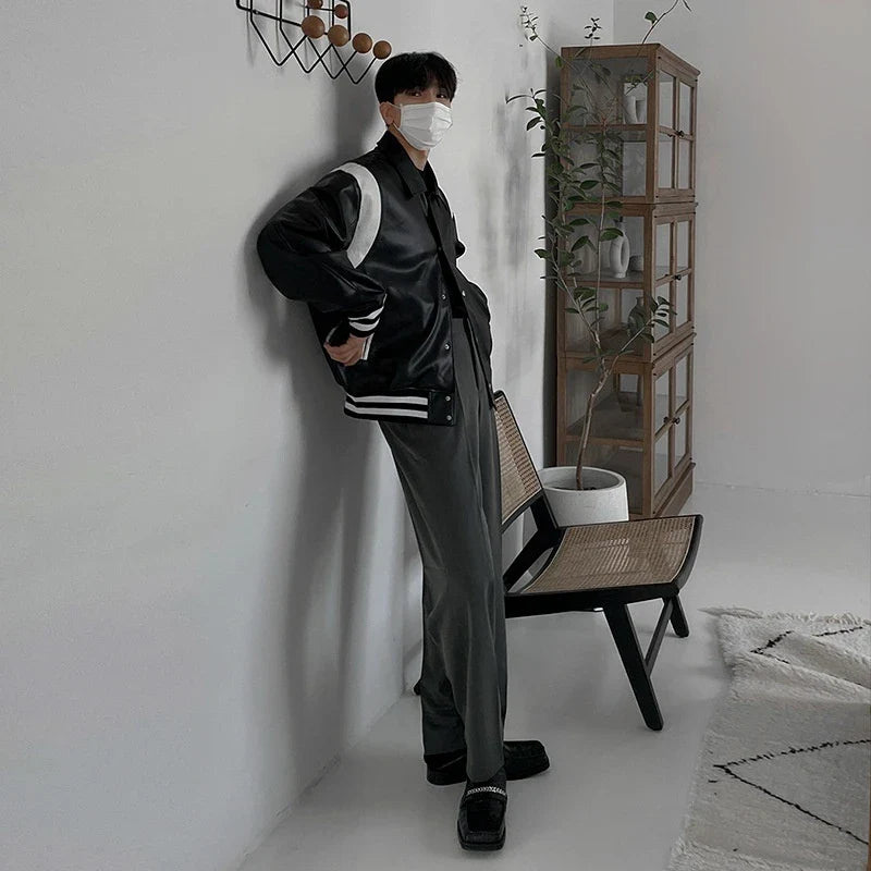 Retro Patchwork High Street Leather Varsity Jacket