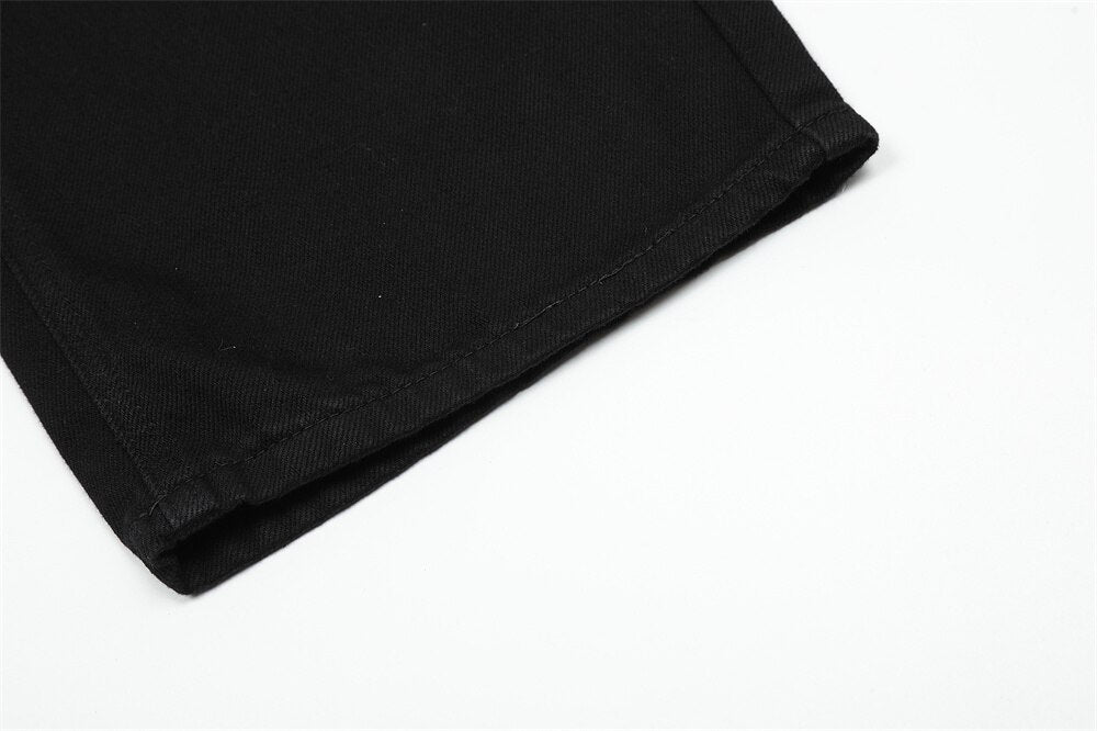 Pantalon en jean large simple de couleur unie