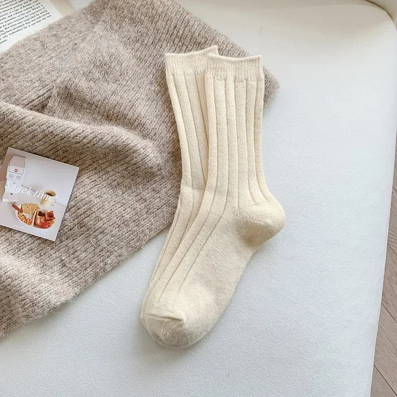 Cashmere Wool Solid Color Socks