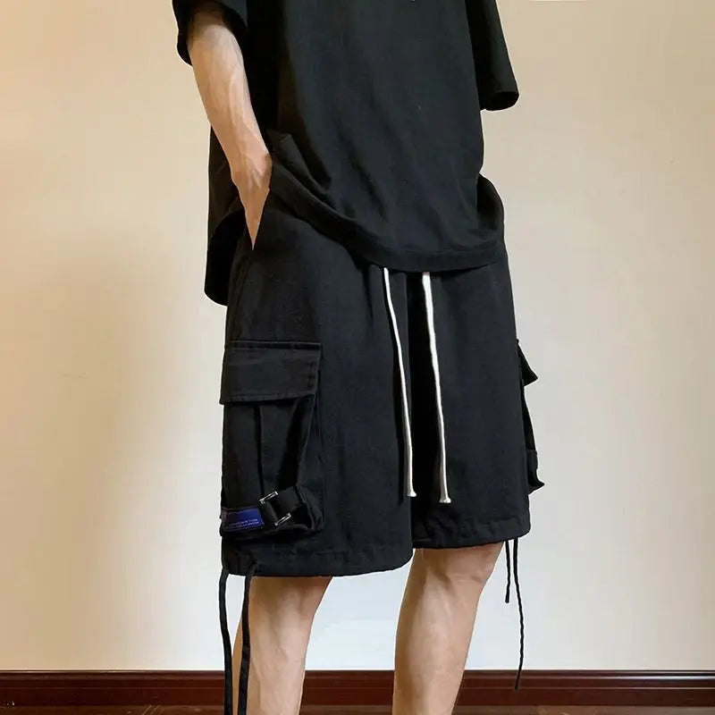 Pantaloncini da lavoro estivi ampi in stile utility