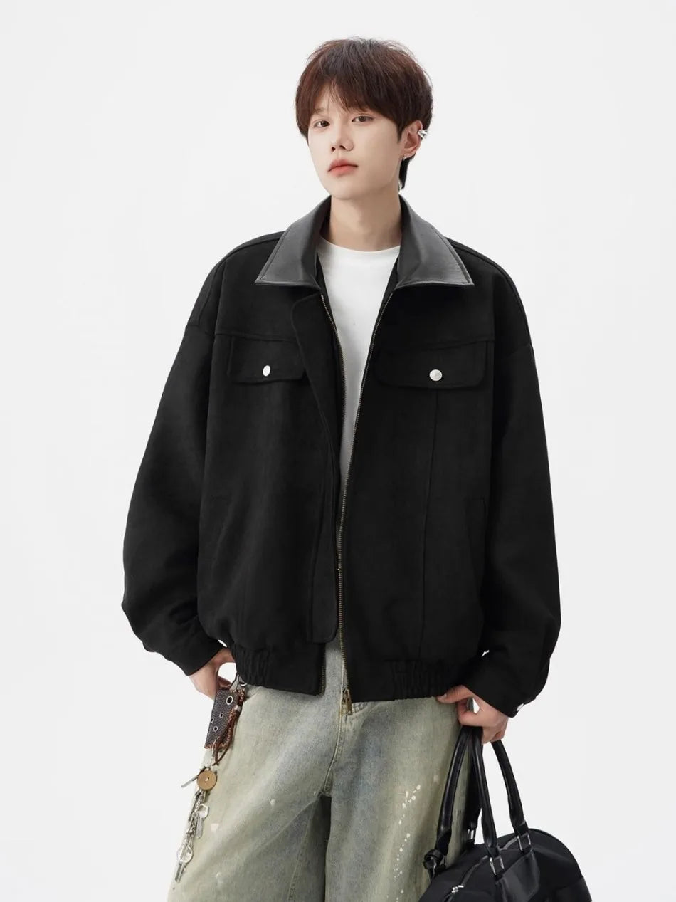 Veste à revers en tissu cinétique à blocs de couleurs