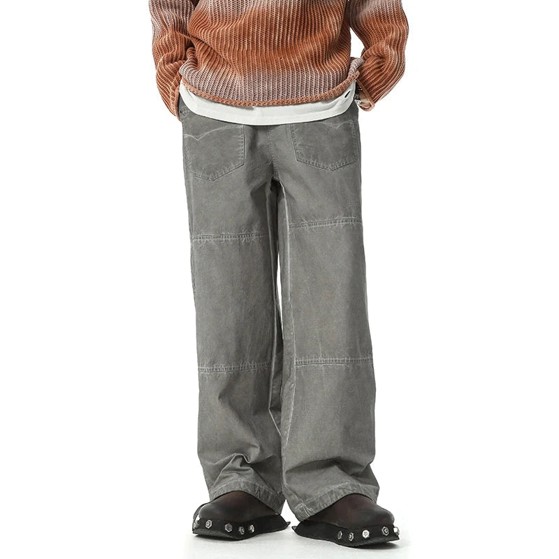 Pantalon cargo en coton délavé vintage