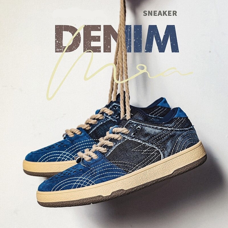 Baskets décontractées en toile et denim