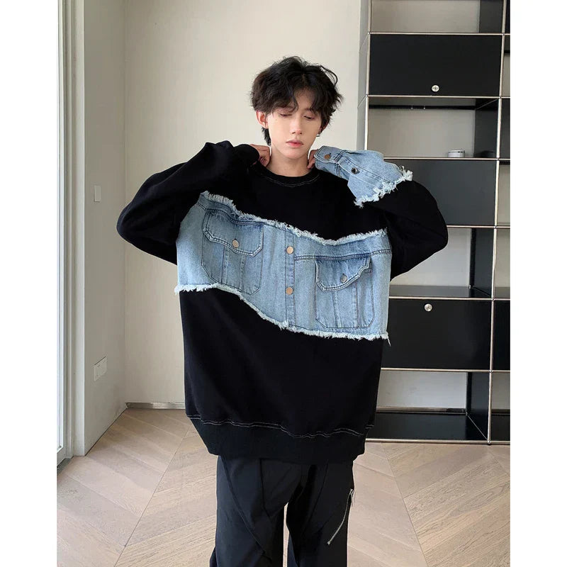 Denim Hybrid Sweatshirt
