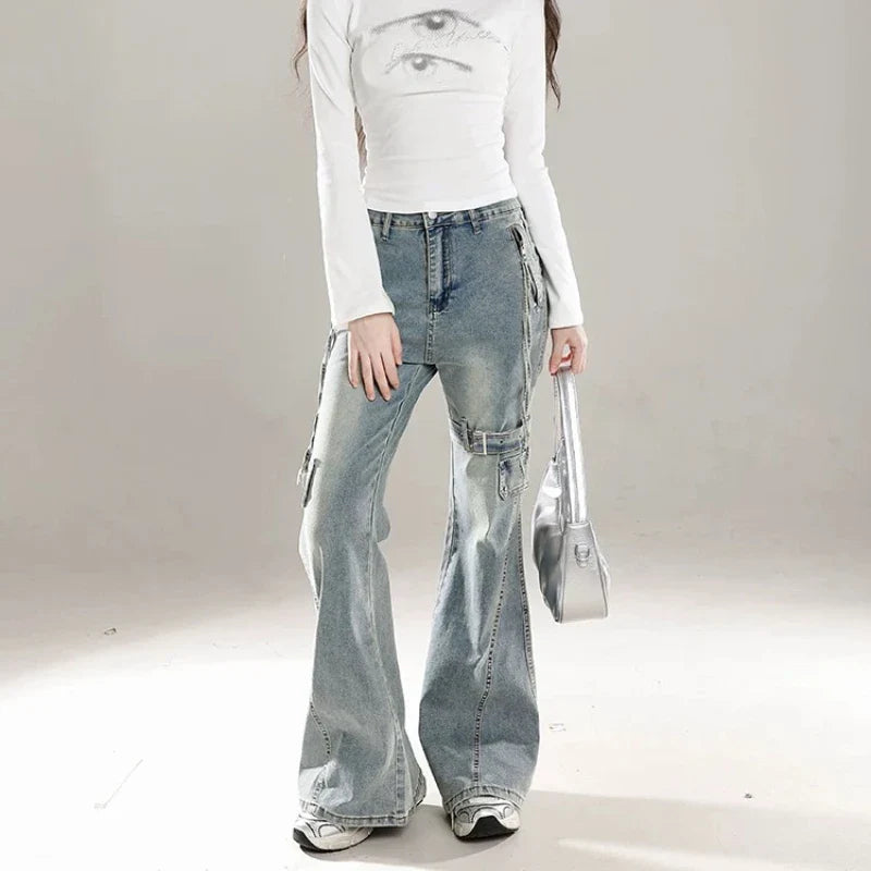 Women’s Bow Patchwork Baggy Jeans