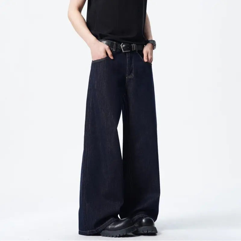 Classic Loose Dark Blue Straight Jeans