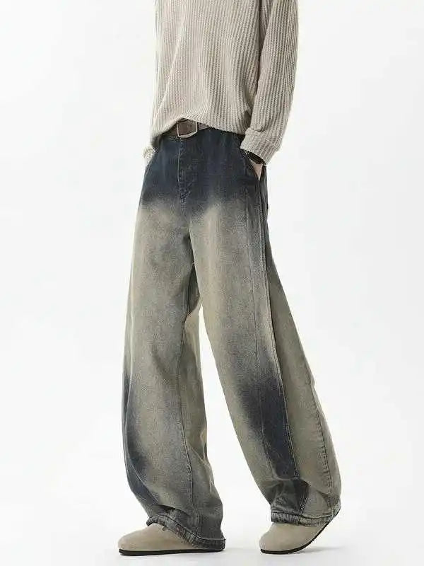 Blauwe casual jeans met hoge taille en wijde pijpen