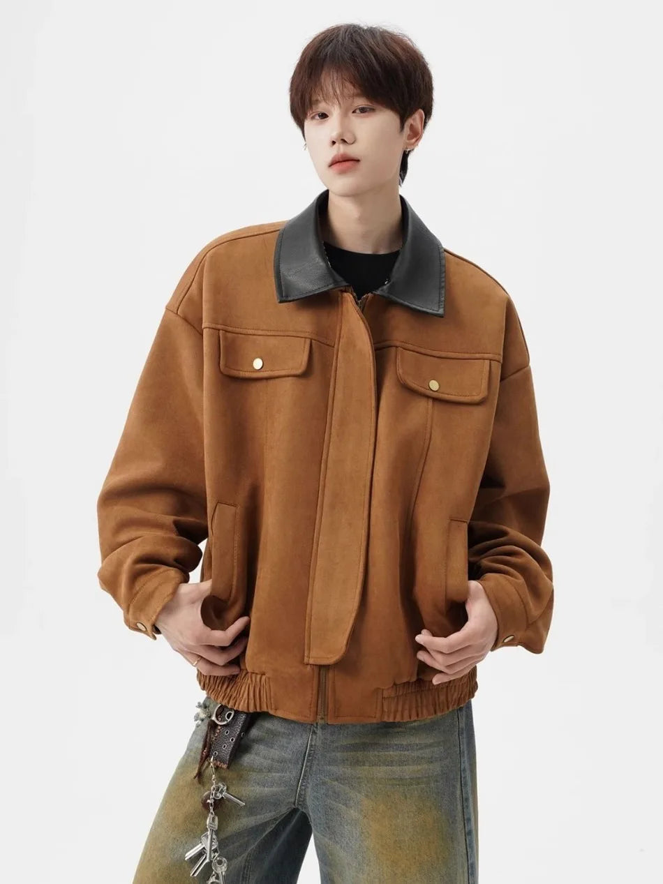 Veste à revers en tissu cinétique à blocs de couleurs