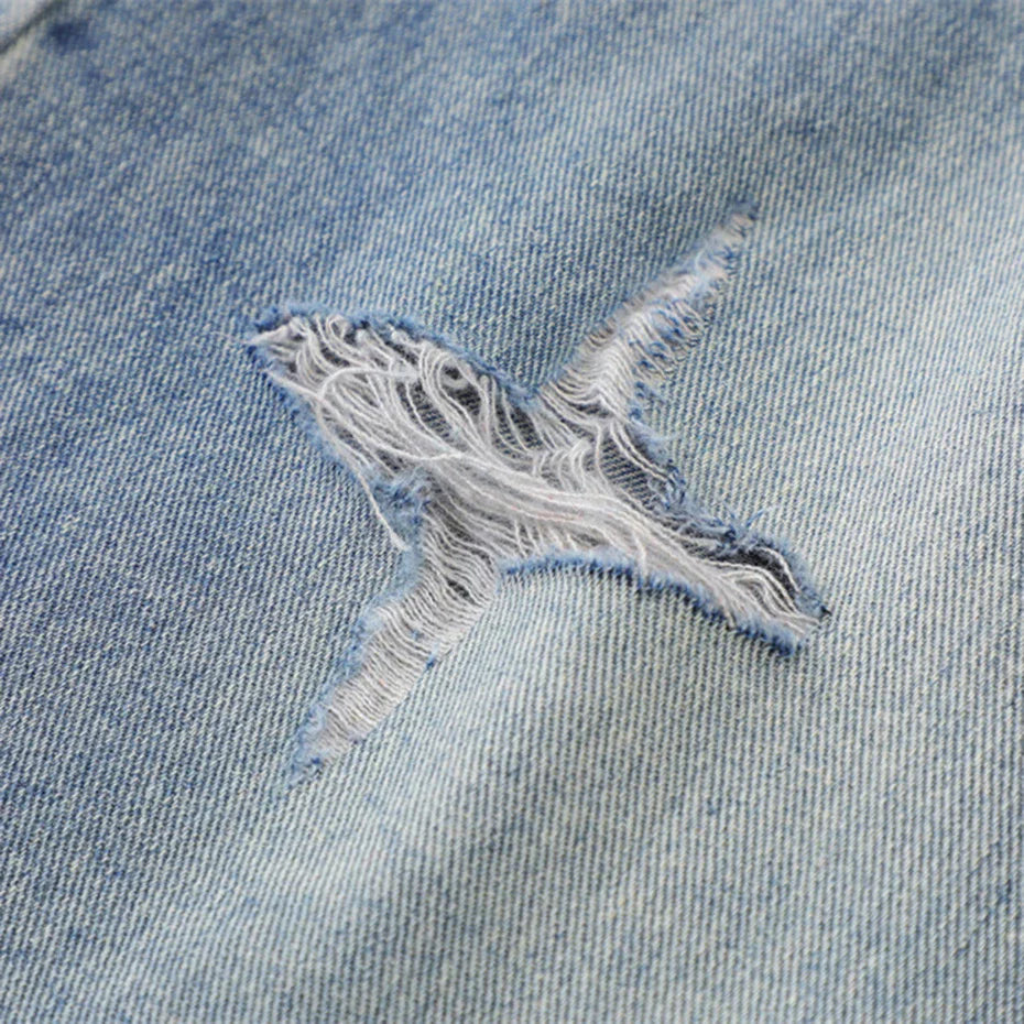 Relaxte denim shorts met trekkoord