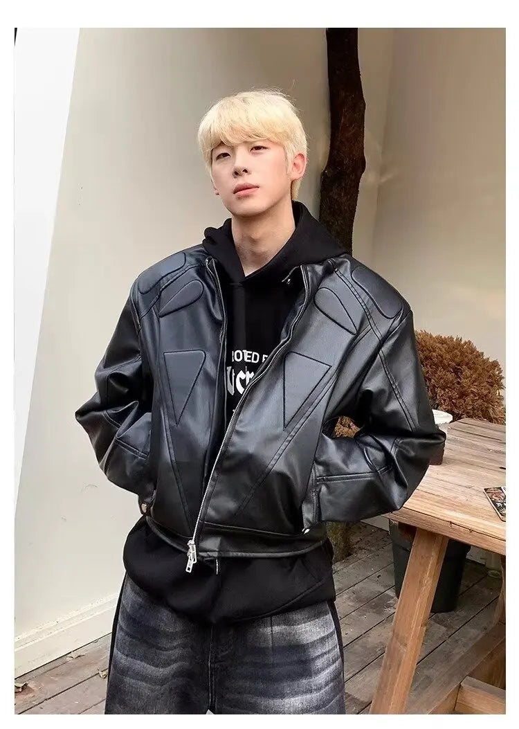 Retro Hip Hop Motorcycle Leather Jacket