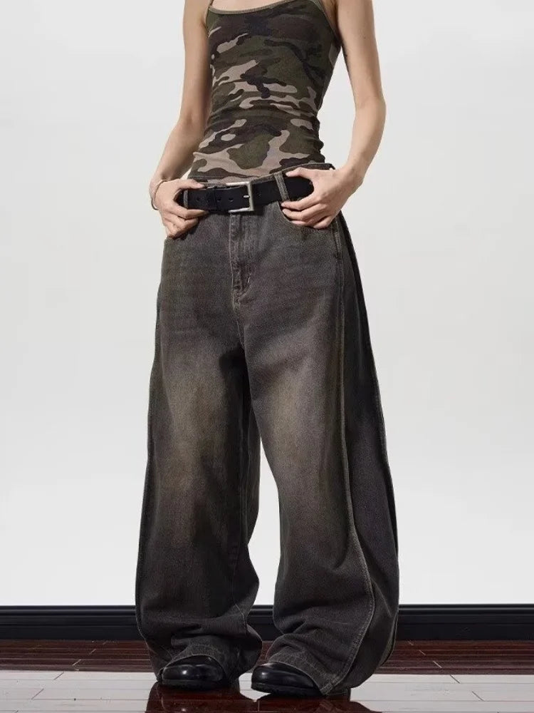 Vintage Black Washed Baggy Jeans