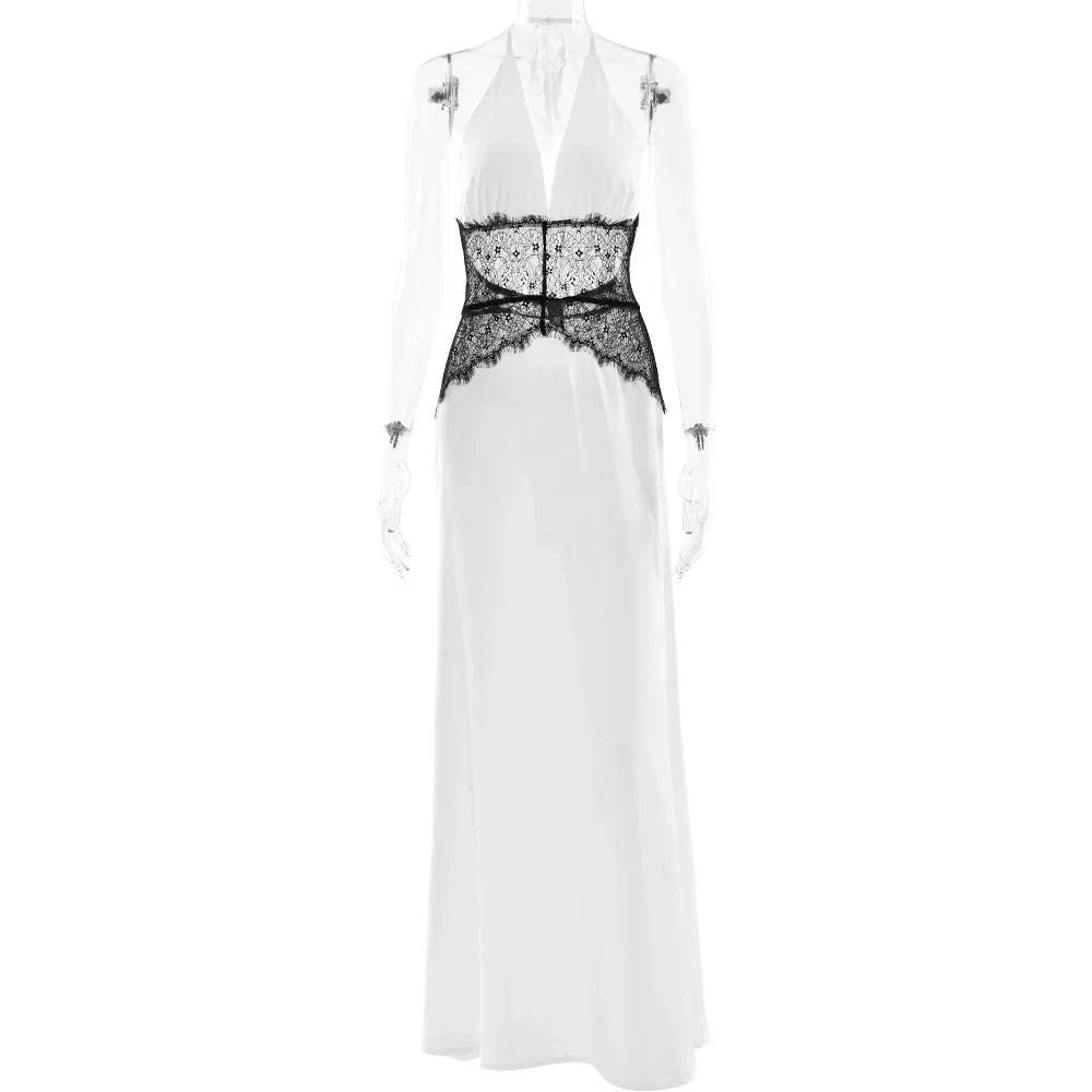 Backless Halter Maxi Dress
