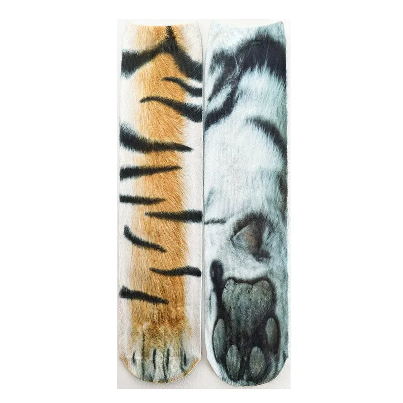 Funny Leopard Tiger 3D Simulation Socks