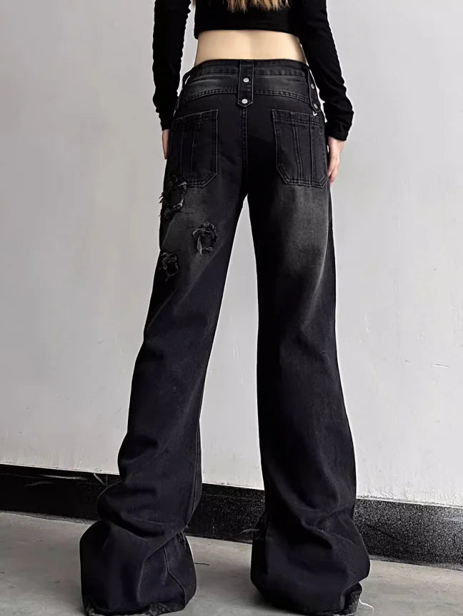 Jean large taille haute cool