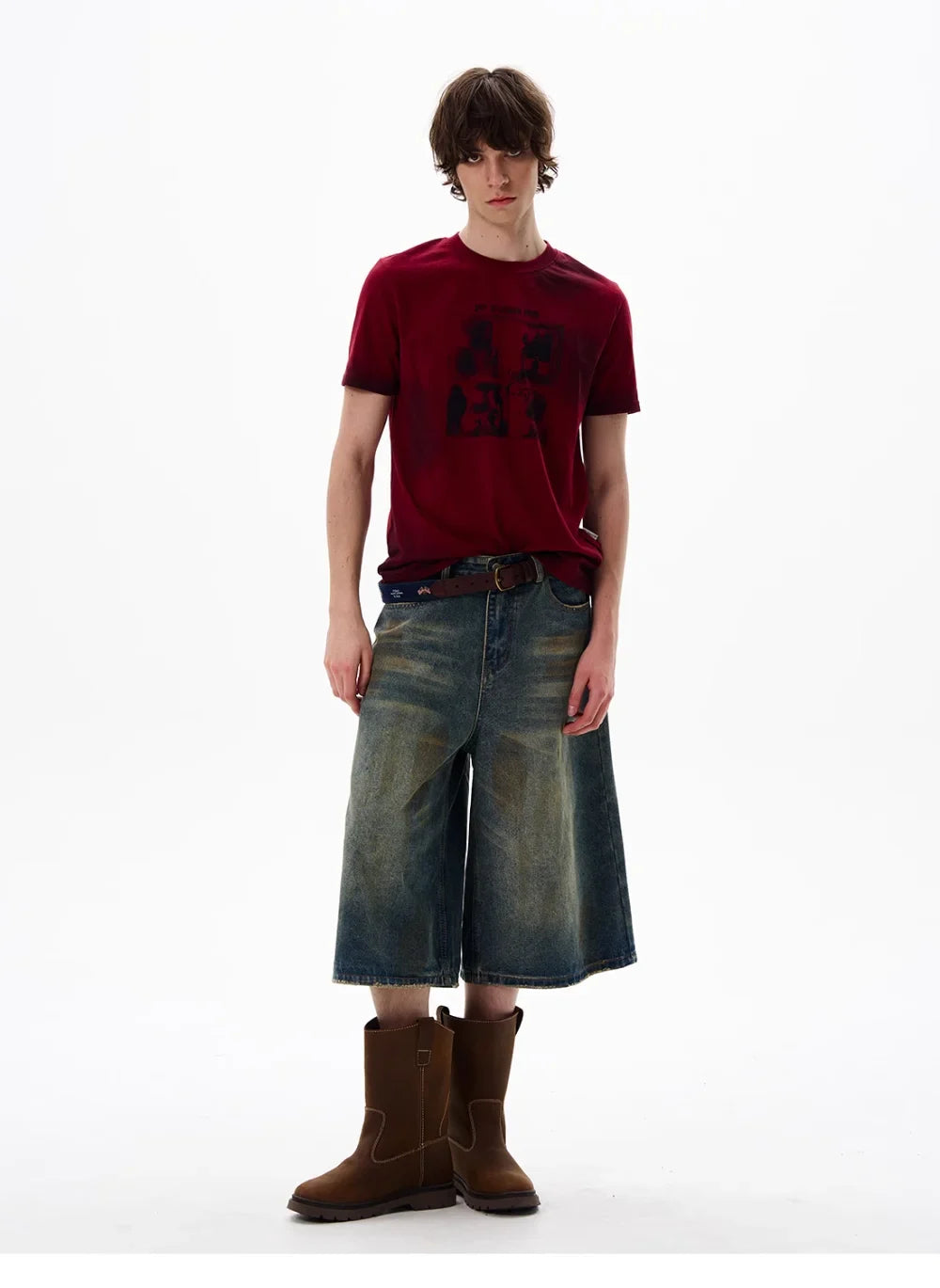 Plush Retro Red Short Sleeve Vintage T-Shirt