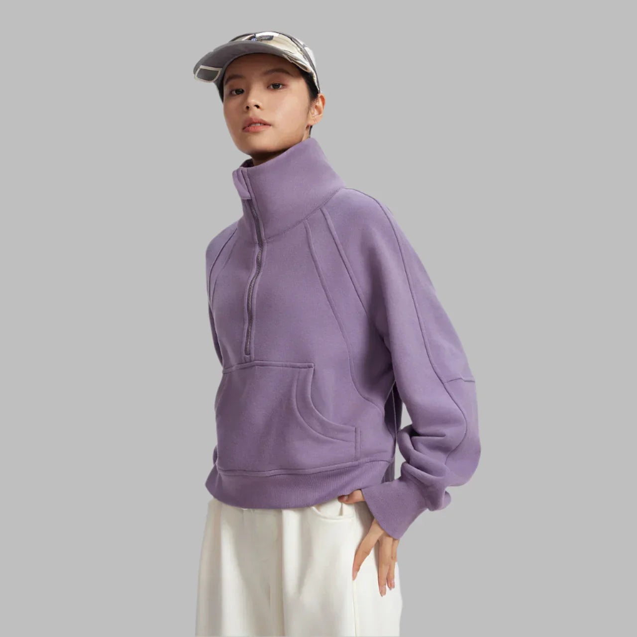 Warm Fleece Half-Zip Sweatshirt
