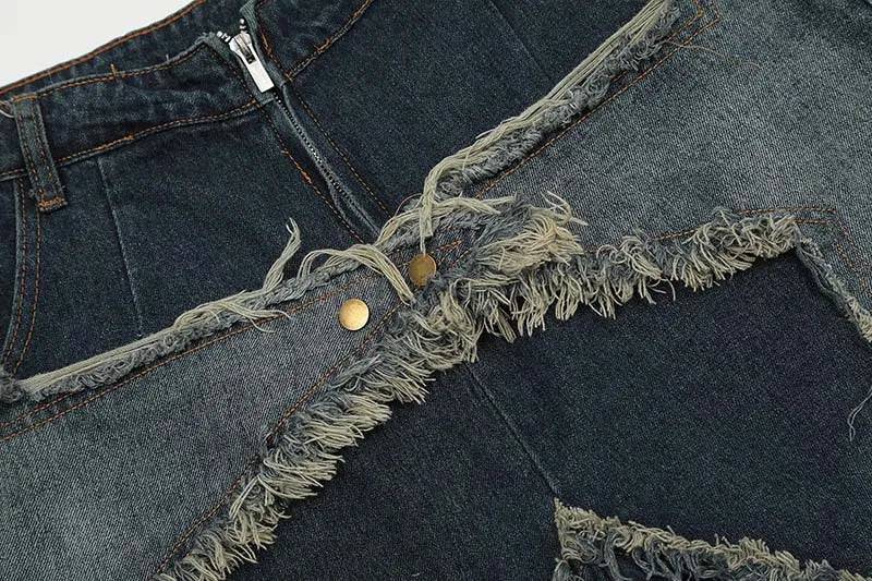 Jorts vintage à franges étoilées