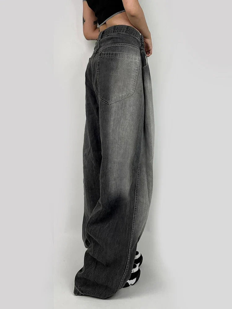 Women High Waist Wide Leg Denim Jeans
