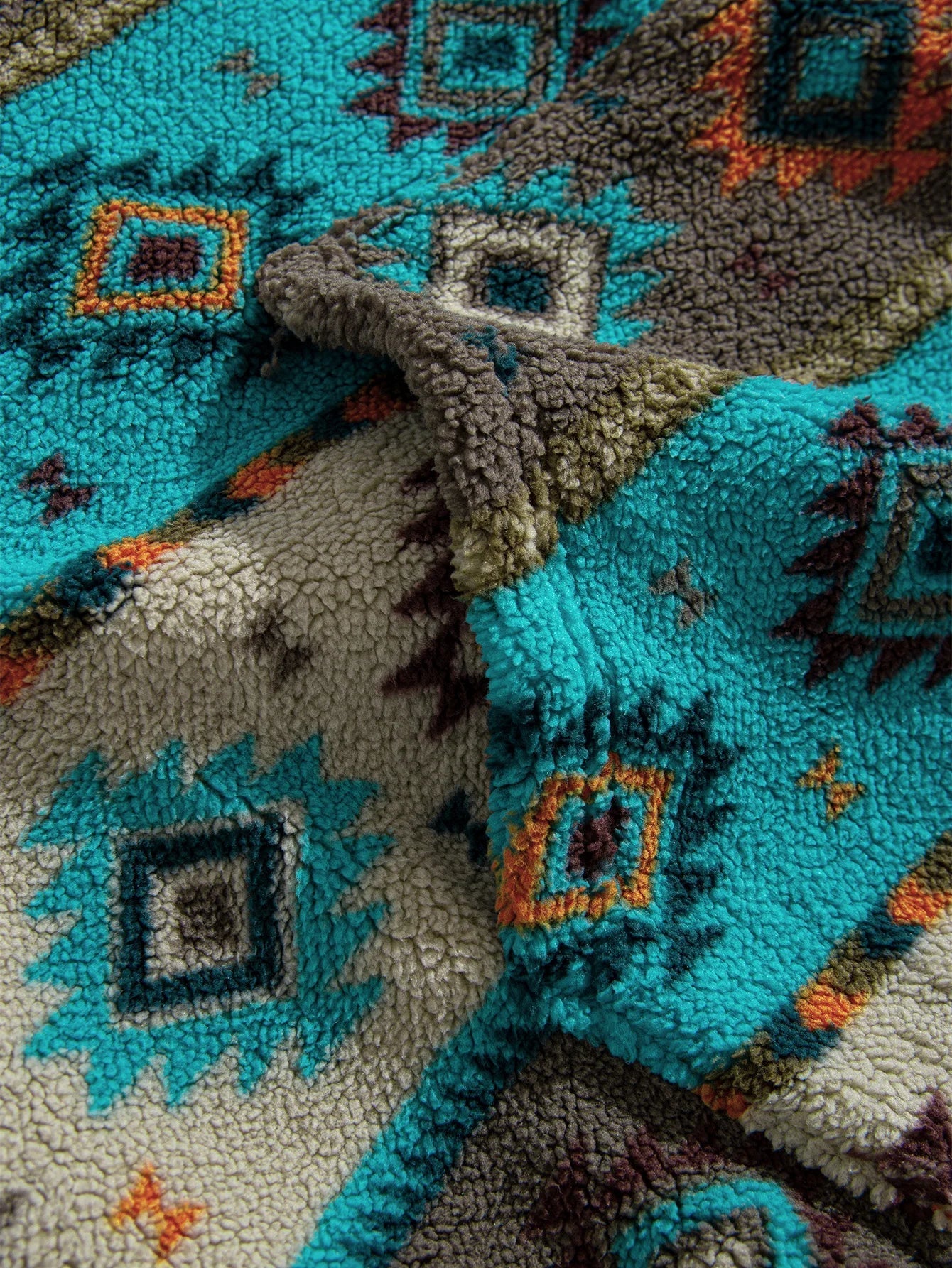 Cozy Warm Printed Half Zip Sweatshirt