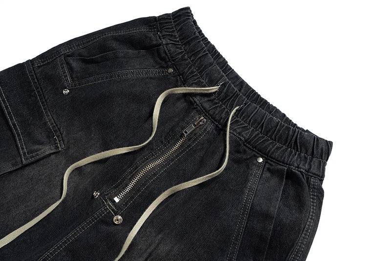 Jorts amples délavés à poches zippées