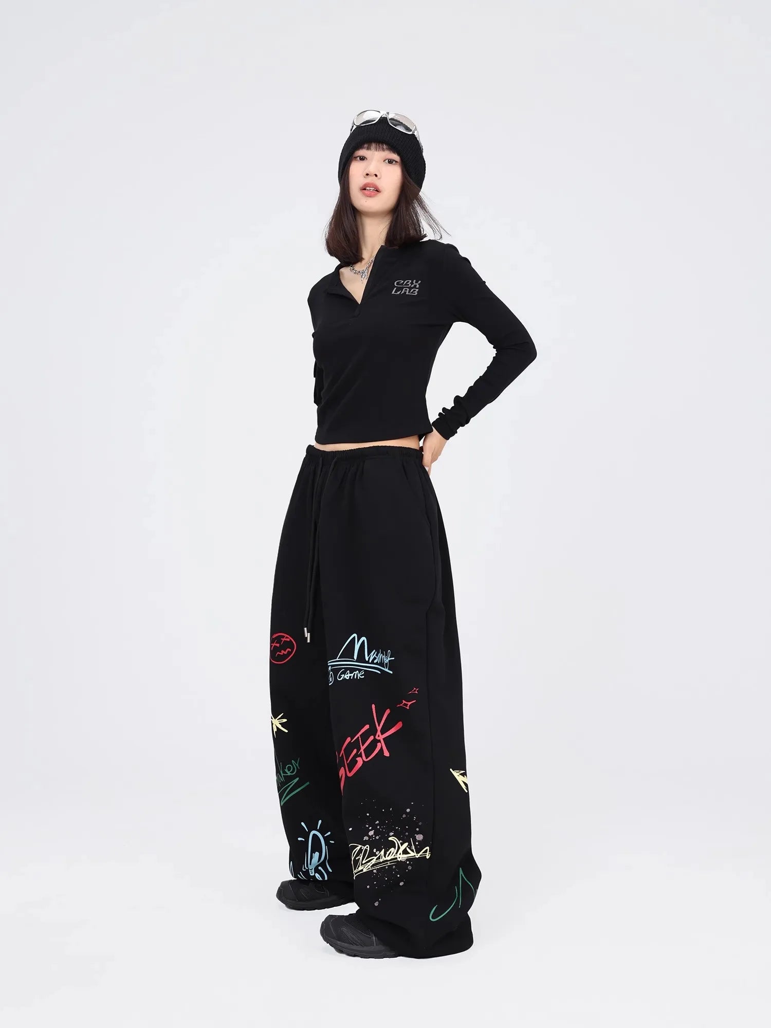 Graffiti Black Hip Hop Dance Pants