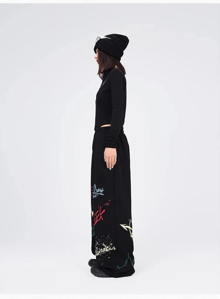 Graffiti Black Hip Hop Dance Pants