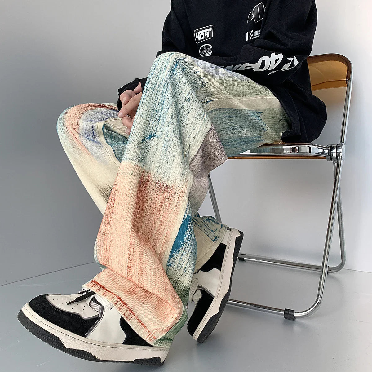 Colorful Graffiti Tie Dye Loose Jeans