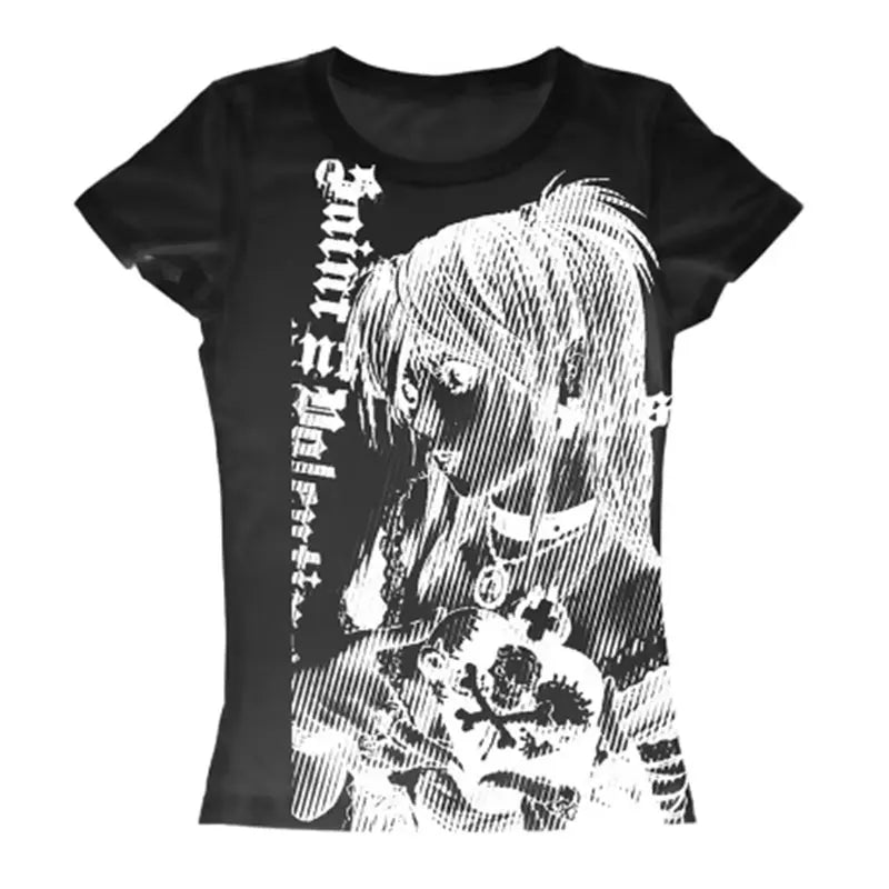 Y2k anime Streetwear O-neck 90s T-shirt - MADXMARX
