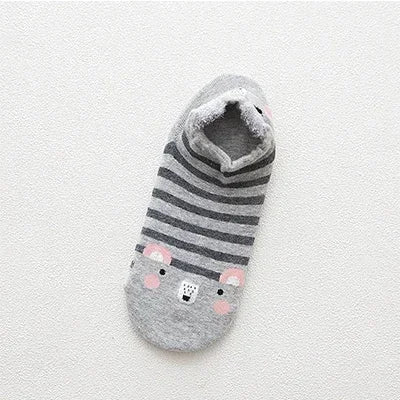 Cute Cartoon Animal Cotton Invisible School Socks
