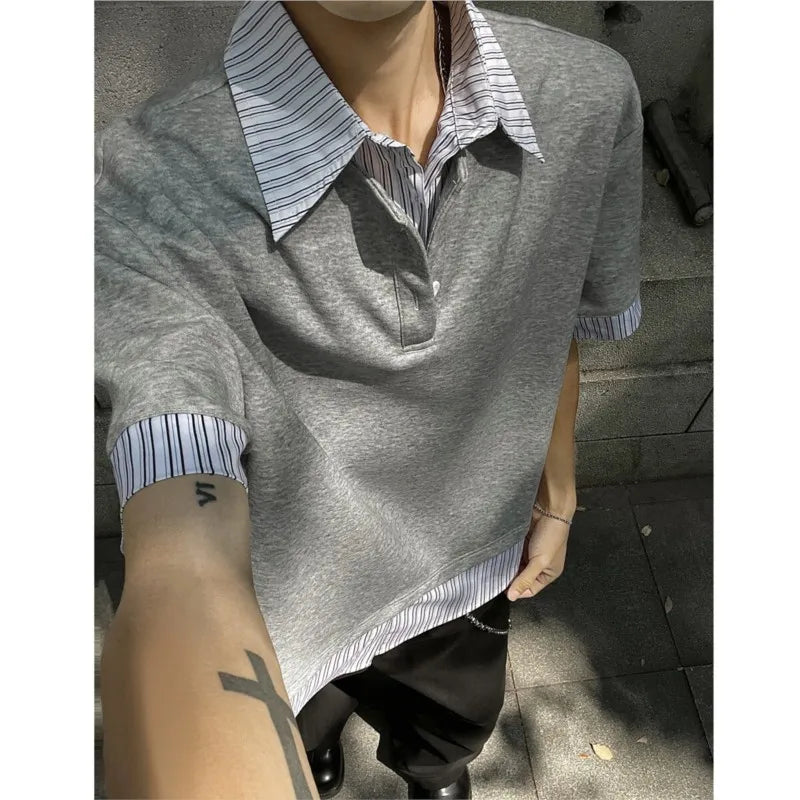 Polo rayé coupe slim streetwear pour homme