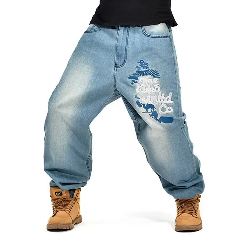 Men's High Waist Baggy Skateboard Jeans