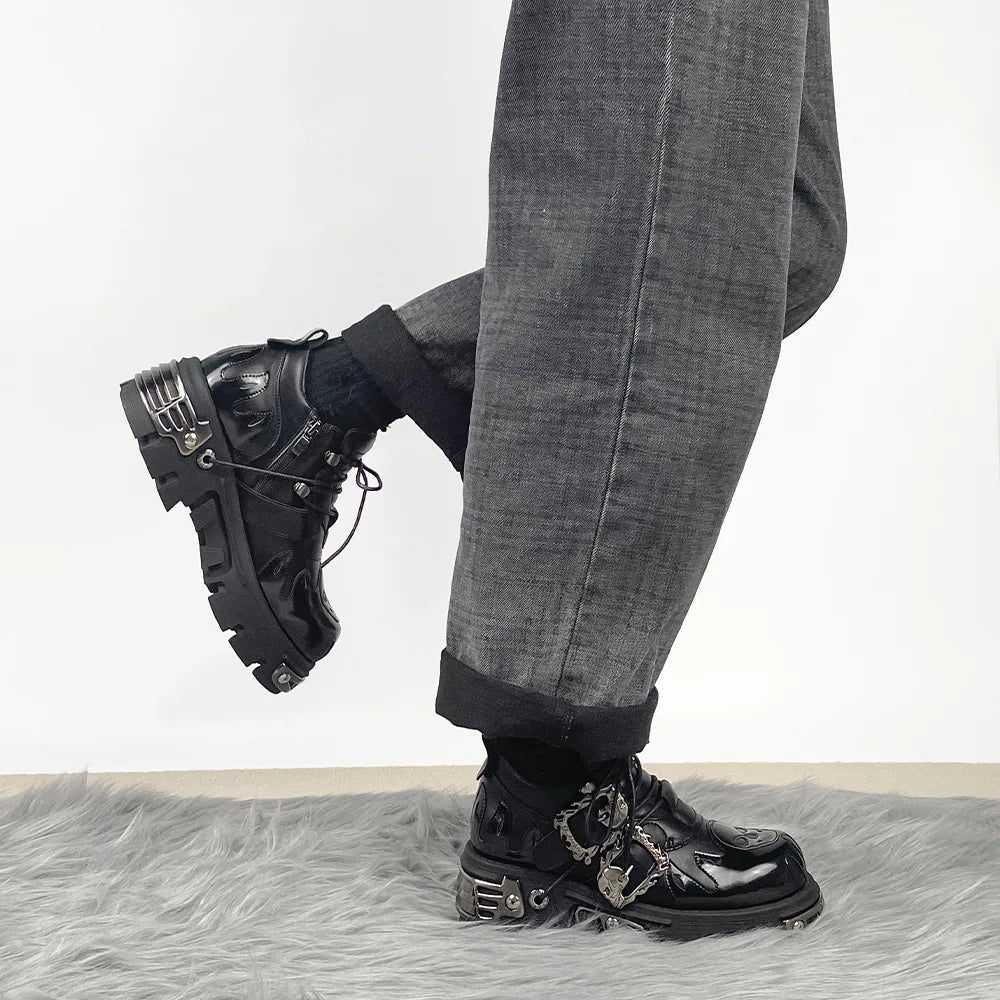 Gothic Platform Buckle Shoes
