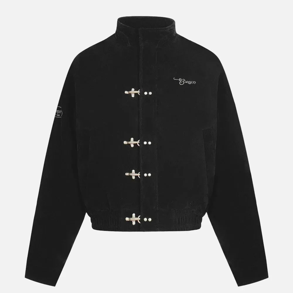 Streetwear Button Down Stand Collar Jacket