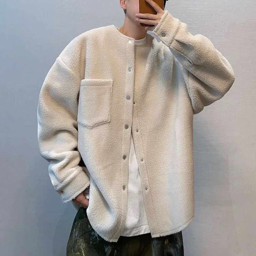 Faux Cashmere Polar Fleece Casual Jacket